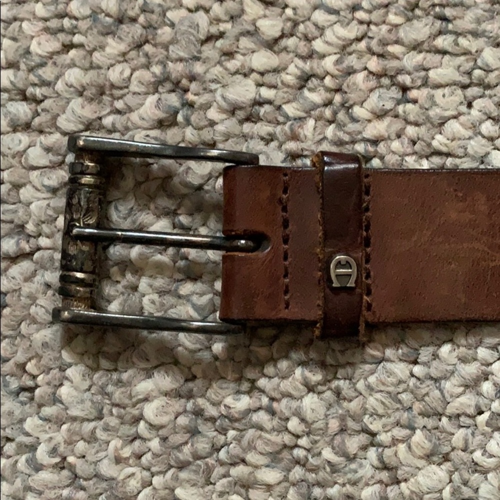 Etienne Aigner Small Brown Leather Belt